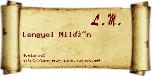 Lengyel Milán névjegykártya